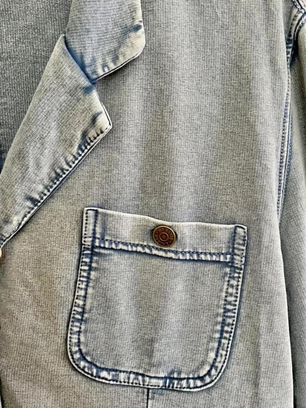 Vintage Lauren Ralph Lauren cotton Jean blazer jacket old money - Picture 7 of 8